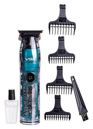Триммер для стрижки аккумуляторный с 4 насадками зеленый vgr v-961