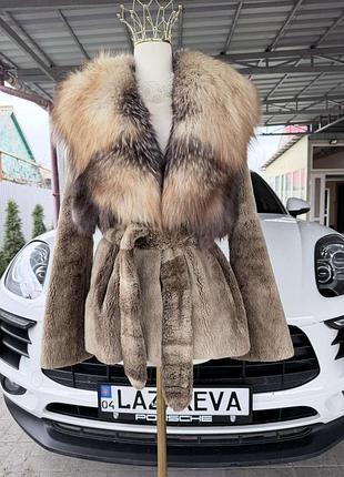 Шикарная норковая шуба, стерженная с лисицей, брендовая красавица, знаменитого бренда manzari