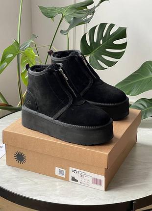 Ugg neumel platform zip slipper black