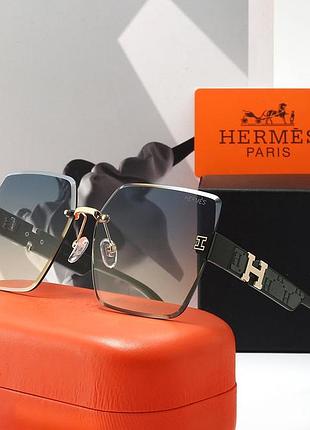 Женские качественные солнцезащитные квадратные очки зеленого цвета поликарбонатные от солнца для женщин гермес