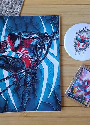 Набор человек-паук spider man блокнот значок брелок код 25529