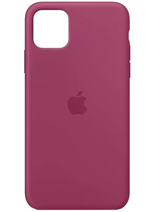 Чохол silicone case full protective (aa) для apple iphone 11 pro (5.8") червоний / rose red малиновий / pomegranate