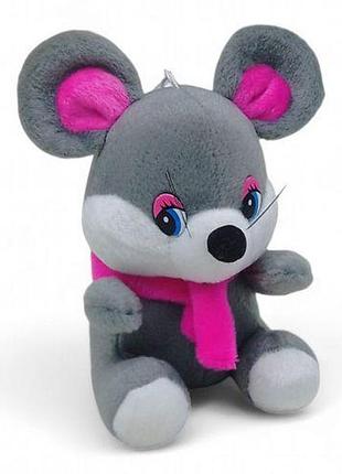 М'яка іграшка "мишка в шарфику з квіточкою"