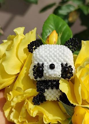Бисерная фигурка «панда» — ручная работа 🐼