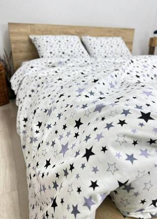 Постельное белье фланель stars white двуспальный