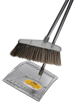 Комплект для уборки веник (щетка) и совок с длинной ручкой 25×25×95 (см) набор веник и совок зеленый hp-35015-7gr