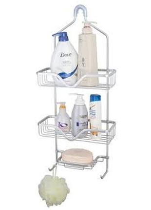 Металлическая полка для ванной трехъярусная подвесная 28х13х63 см hp-46-1