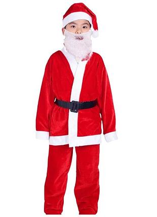 Костюм санта клаус велюр (10-13лет) abc дед мороз