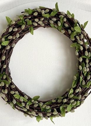 Интерьерный весенний венок котики