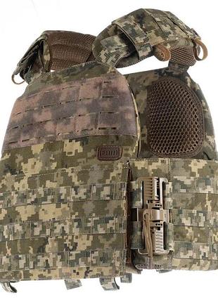 Плитоноска м7 lite з боковими карманами 15х30 піксель cordura 1000d molle / velcro система dm-11