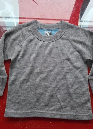 North outdoor термо реглан лонгслив мальчику 9-12-18 м 74-80-86 см 100% шерсть мериноса бамбук