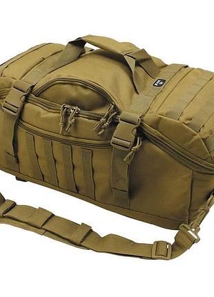 Дорожня сумка mfh 48l койот рюкзак з ручками перегородками кишенями ременями molle. ve-33