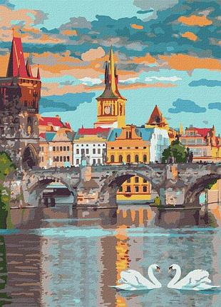 Картина по номерам."вечірня прага" 40*40 см kho3616