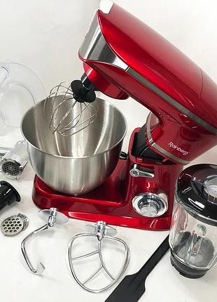 Багатофункціональний кухонний комбайн rainberg rb-8080 тістоміс, м&#039;ясорубка, блендер, потужний блендер