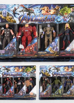 Игрушка герои 8893 (48/2) 3 вида, на батарейках, 4 героя, подвижные руки, ноги, голова, подсветка кр