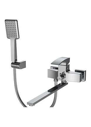 Змішувач для ванни з довгим виливом ker kb-42007-01 (колір хром) (kr3456) yousf