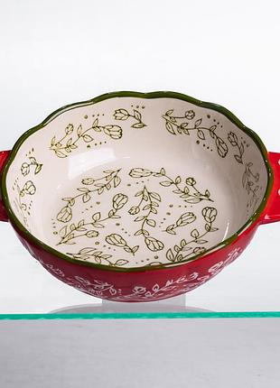 Форма для запекания vintage ø17 (см) круглая форма для выпекания в духовке с ручками красная hm04-05