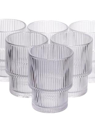 Набір скляних стаканів 6 (шт) 200 (мл) з товстого скла yiwu hp-19-178-4
