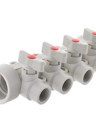 Колектор 4-wa з кульовими кранами (40x20) ppr ker k0171.pr (kp0221) yousf