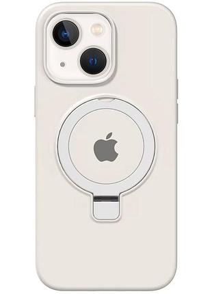 Чехол silicone case full protective with ring для apple iphone 13 / 14 (6.1") white