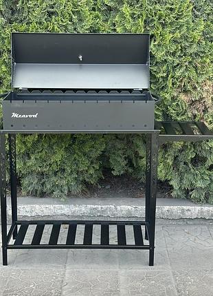 Мангал-барбекю mzavod прометей на 12 шампуров 3мм на дровнице