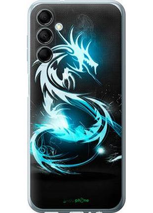 Чохол на samsung galaxy m14 m146b біло-блакитний вогненний дракон "113u-3038-7673"