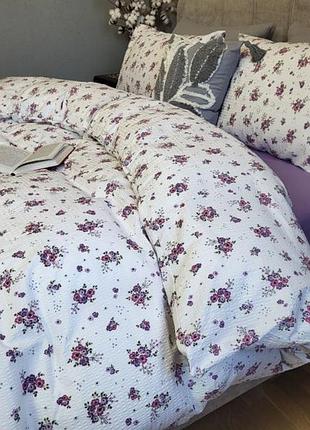 Постільна білизна ранфорс-жатка стефанія фіолетовий двоспальний