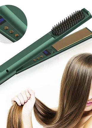 Керамический утюжок выпрямитель 3в1 для укладки волос hair straightener, зеленый