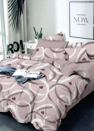 Постельное белье бязь романтика коричневый двуспальный евро