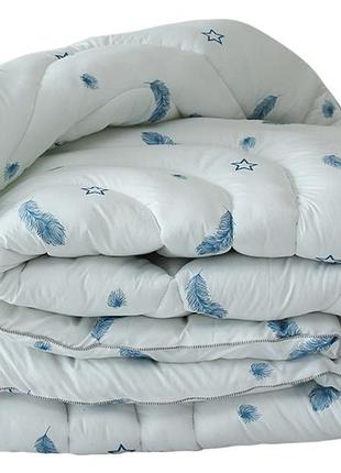 Ковдра полуторна екопух розмір 145х215 см, ковдра зі штучним наповнювачем "eco-перо" 1.5-сп. двоспальне 175х215 см