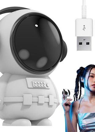 Мини вентилятор на аккумуляторе с usb, 500мач, астронавт