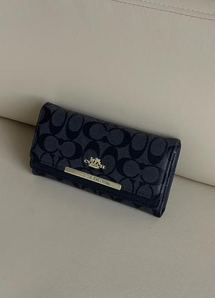 Женский кошелек coach черный двойной большой коуч yousf