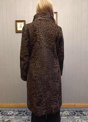 Шуба каракулева шоколадного кольору