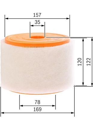 Фильтр воздушный audi a6 c7 (4g2, 4gc) 2.0 tdi 2010.11 - 2019.11 bo f026400289