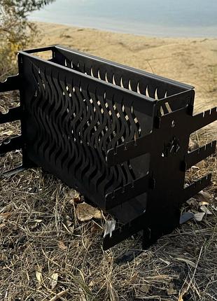 Вертикальный мангал mzavod афина на 6 шампуров 2мм