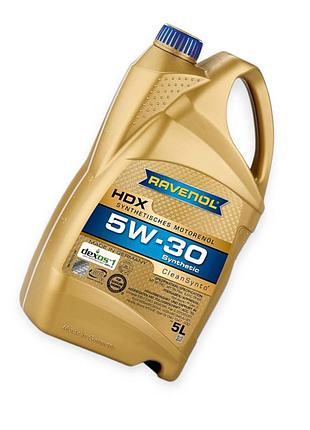 Масло моторное ravenol 5w-30 hdx "synthetic" genuine parts dexos 1, sp (rc), gf-6a 5л