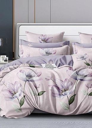 Постільна білизна сімейна з двома підковдрами люкс сатин із компаньйоном s546 різні розміри