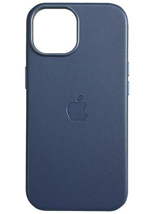 Шкіряний чохол leather case (aaa) with magsafe and animation для apple iphone 16 pro max (6.9") dark purple blue