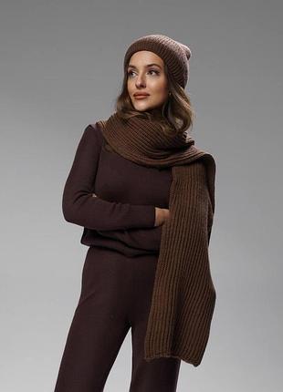 Комплект шапка + шарф шоколад