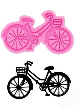 Молд силиконовый велосипед 92 на 57 мм розовый
