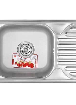 Мийка кухонна zerix z6642-08-180e (satin) (zx1600) younsf