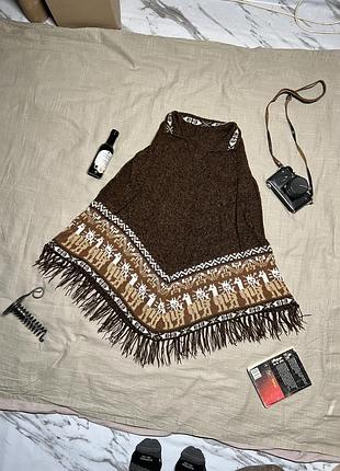 Вінтажне пончо з альпаками 🐪🤎