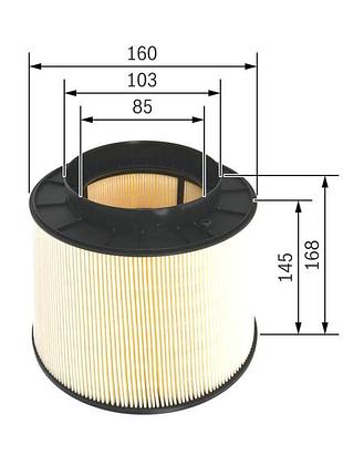 Фильтр воздушный audi q5 (8rb) sq5 tfsi quattro 2008.11 - 2019.04 bo f026400394