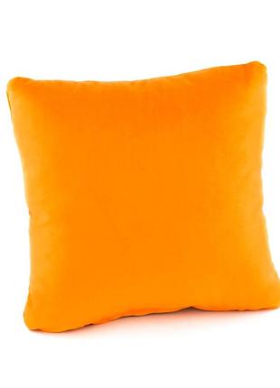 Подушка декоративная квадратная, оранжевый флок_под нанесение