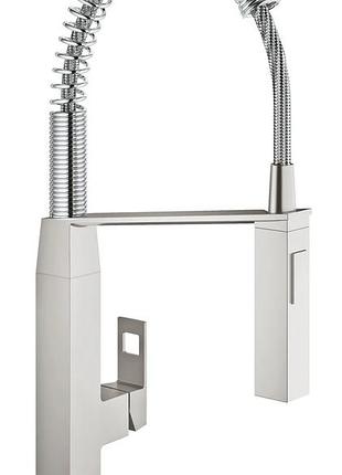 Смеситель для кухни с гибким изливом grohe eurocube (31395dc0)