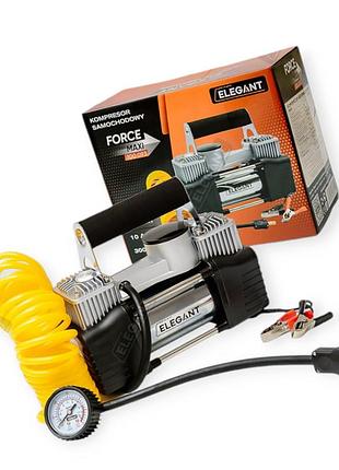 Компрессор 2 цилин elegant force maxi 300w/10атм/90л/14а/7,5м шланг спирал с ман/клемы/сумка 5