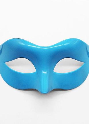 Маска карнавальная пластиковая 22 на 8 см голубой