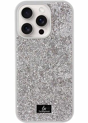 Tpu чохол bling world rock diamond для apple iphone 14 pro max (6.7") серебряный