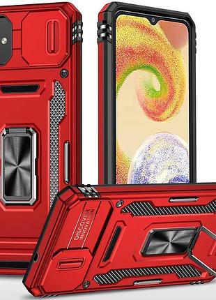 Ударопрочный чехол camshield army ring для samsung galaxy a07 красный / red
