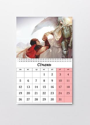 Календар на вініловому магніті берсерк berserk а6 (26792)